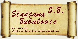 Slađana Bubalović vizit kartica